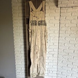 Magnolia Pearl Beige Graphic Overalls